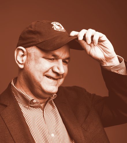 Jim Hanas, tipping his cap